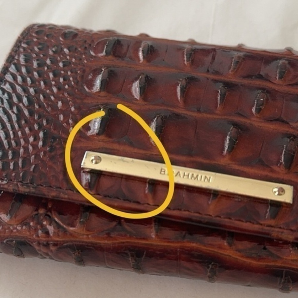 Brahmin Cordelia Brown‎ Pecan Melbourne Croc Embossed Wallet - Picture 16 of 16